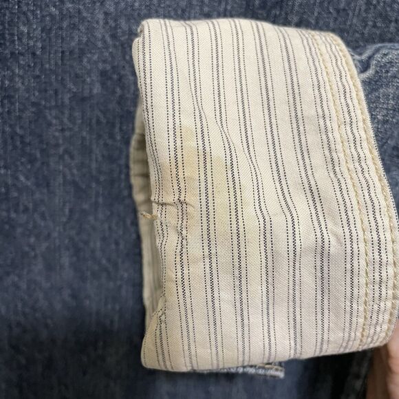 Vintage LA Blues Denim Chore Coat Barn Jacket Jean 90s Y2K Hood Zip Womens 18 20 - Picture 7 of 15